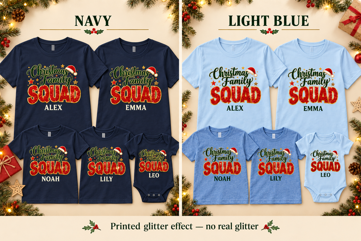 Navy and light blue color examples — baby bodysuit included only with the 5-piece set