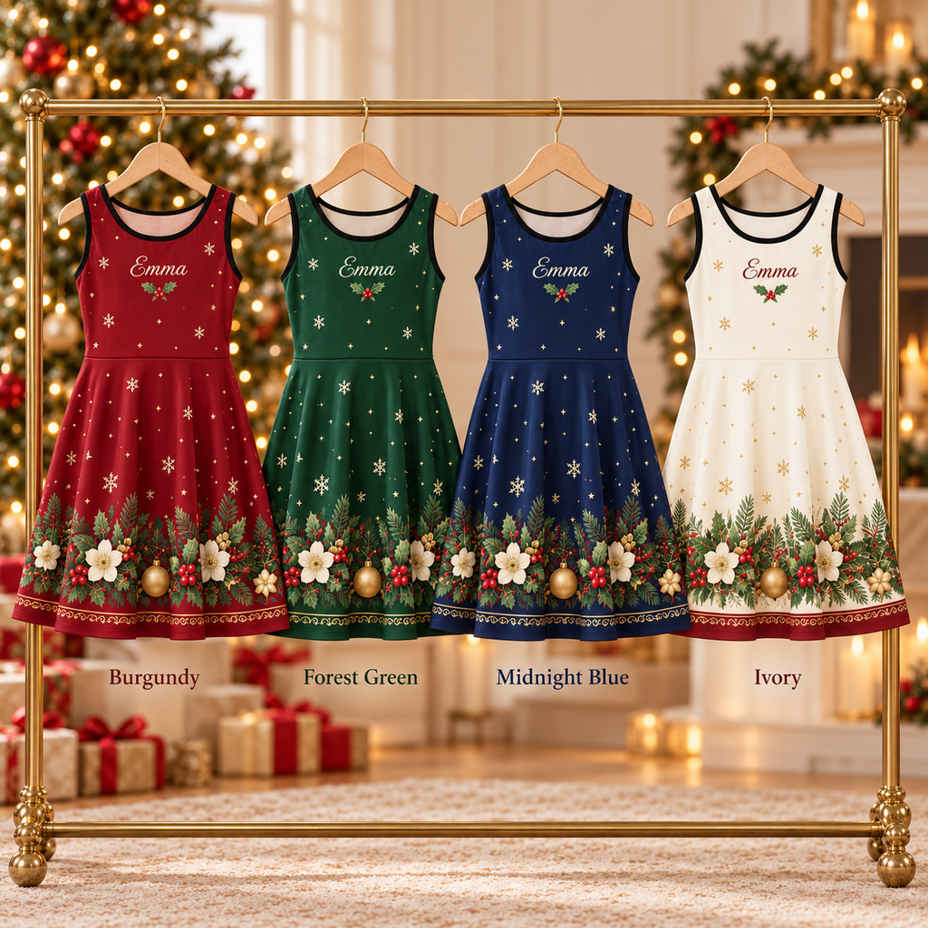 Four printed colour options: Burgundy, Forest Green, Midnight Blue, Ivory